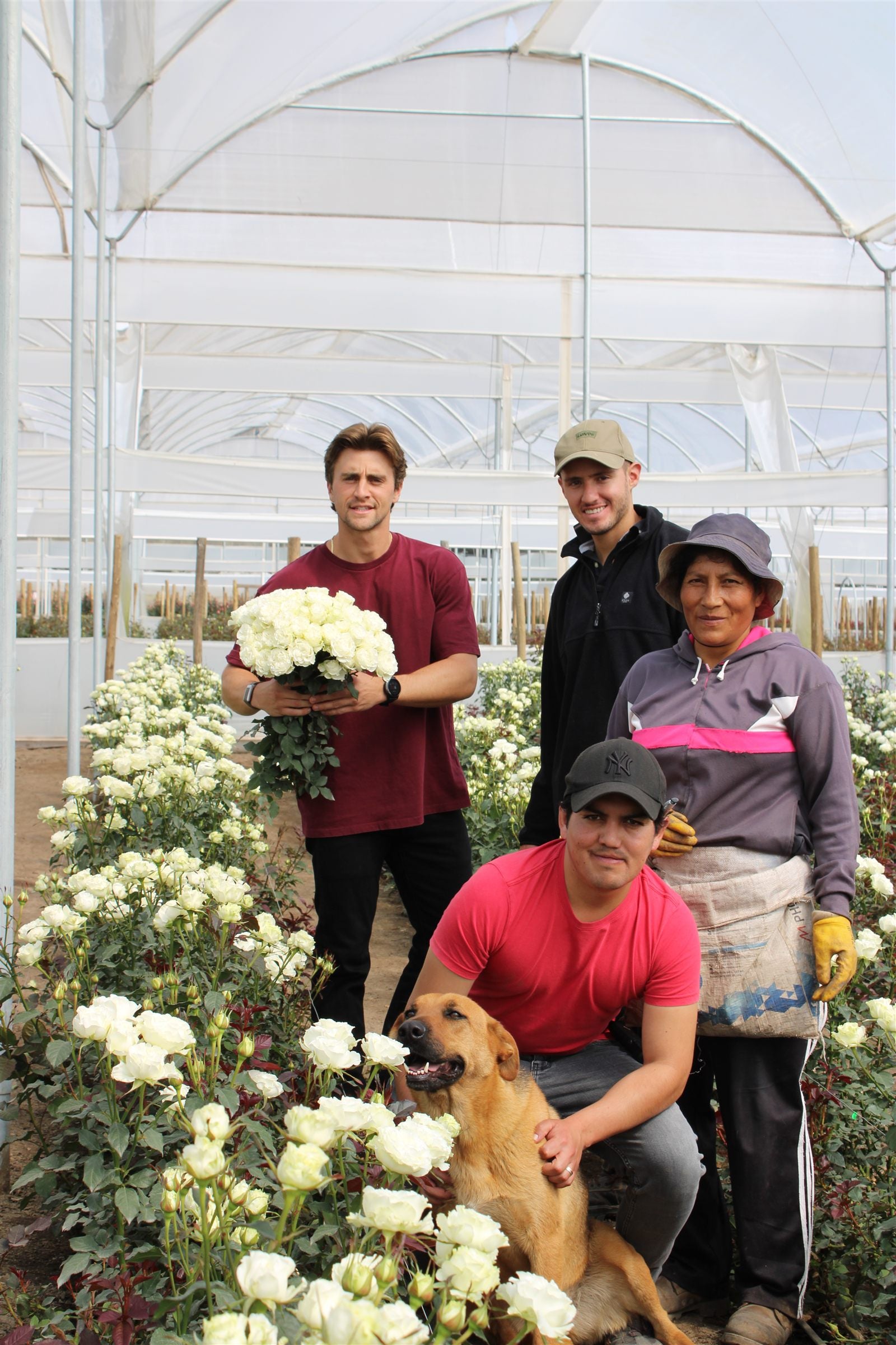 Flora & Fire team at the farm in Cotopaxi